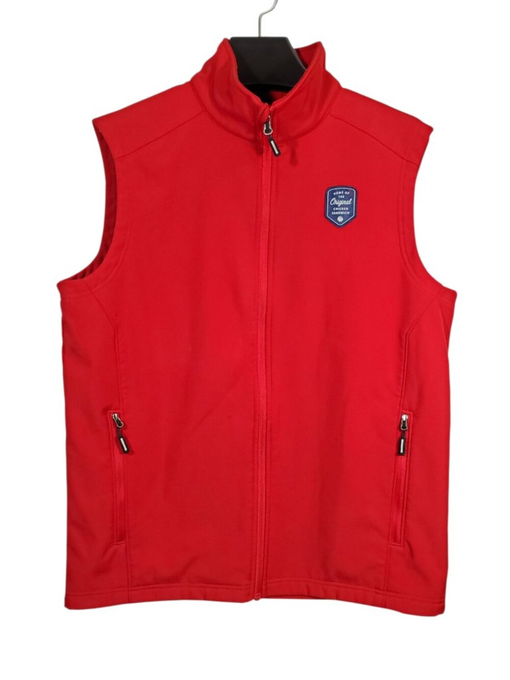 Chick-Fil-A Soft Shell Vest Mens M Red Uniform Team Member Full-Zip Fleece-Lined